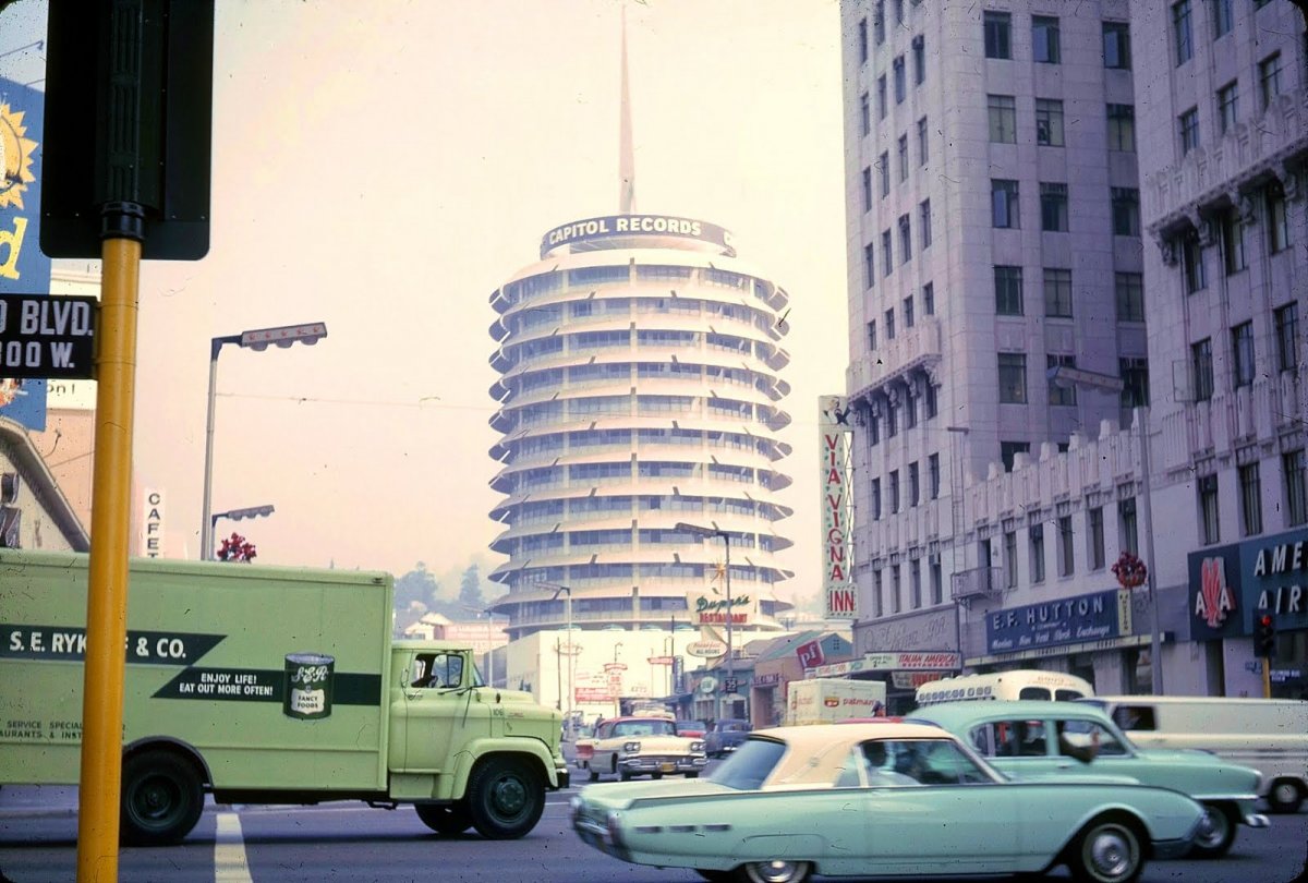 1962 Capitol Records Building and AA Airlines Building from .jpg