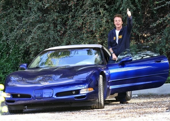 Paul McCartney and his C5 that he keeps in California.jpg